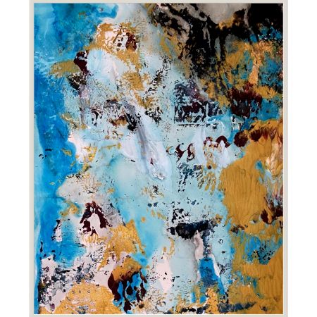 Arial View of Earth Acrylic Canvas Painting by Artist Nikki Sharma 45 x 40 cm